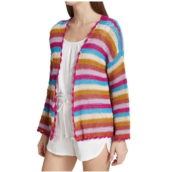 XIRENA NWT Carsyn Cardigan Crochet Rainbow Size XS Dreamstate $210 MSRP Boho - Picture 1 of 10